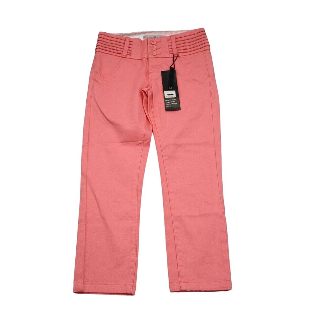 Premium I and M Jeans Pants Womens 0 Pink Twill Flat Front High Waist Pockets